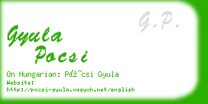 gyula pocsi business card